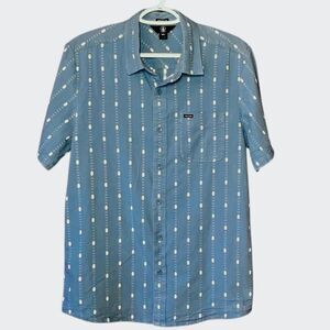 Volcom Modern Fit Cotton Short Sleeve in Blue/White Men’s L